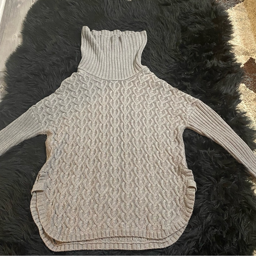 Between Me And You Ladies Sweater Gray Pull Over Oversized Cowl Neck - Picture 16 of 16